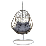 Arcadia Furniture Rocking Egg Chair - Oatmeal and Grey - Side View