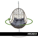 Arcadia Furniture Rocking Egg Chair - Oatmeal and Grey - Rear View