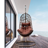 Arcadia Furniture Egg Chair - Brown and Coffee - Low Angle