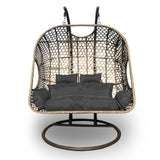 Arcadia Furniture 2 Seater Rocking Egg Chair - Oatmeal and Grey - Front View