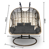 Arcadia Furniture 2 Seater Rocking Egg Chair - Oatmeal and Grey-1951134907258507267