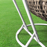 Arcadia Furniture 2 Seater Rocking Egg Chair - Oatmeal and Grey - Close-Up Angle