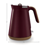 Morphy Richards 1.5L Aspect Kettle - Maroon & Cork - Front View