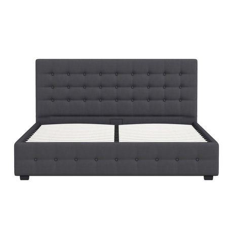 Milano Decor Eden Gas Lift Bed - Dark Grey - Single-1951134897183789062