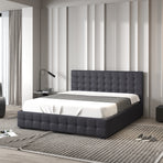 Milano Decor Eden Gas Lift Bed - Dark Grey - King Single-1951134897431252993