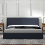 Milano Luxury Gas Lift Bed with Headboard (Model 1) - Charcoal No.35 - Double - 45-Degree Angle