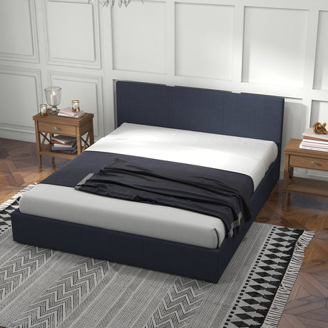 Milano Luxury Gas Lift Bed with Headboard (Model 1) - Charcoal No.35 - Double-1951134898253336582