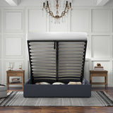Milano Luxury Gas Lift Bed with Headboard (Model 1) - Charcoal No.35 - Queen-1951134898458857474