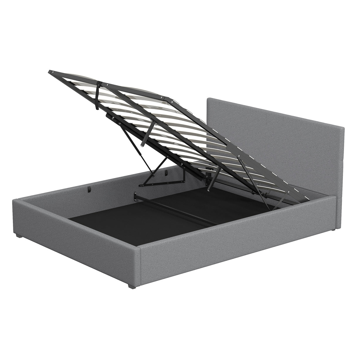 Milano Luxury Gas Lift Bed with Headboard (Model 1) - Grey No.28 - Single-1951134898710515712