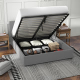 Milano Luxury Gas Lift Bed with Headboard (Model 1) - Grey No.28 - Single - Front View