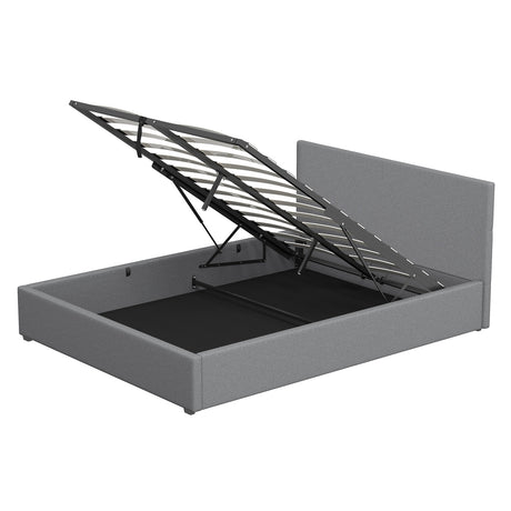Milano Luxury Gas Lift Bed with Headboard (Model 1) - Grey No.28 - King-1951134898937008128