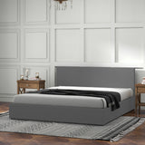 Milano Luxury Gas Lift Bed with Headboard (Model 1) - Grey No.28 - King-1951134898937008129