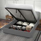 Milano Luxury Gas Lift Bed with Headboard (Model 1) - Grey No.28 - King Single-1951134899142529027