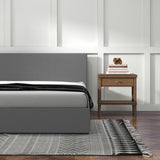 Milano Luxury Gas Lift Bed with Headboard (Model 1) - Grey No.28 - King Single - 45-Degree Angle