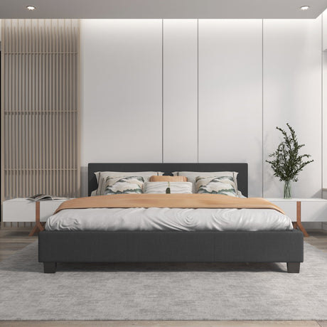 Milano Sienna Luxury Bed with Headboard (Model 2) - Charcoal No.35 - Single-1951134899348049921