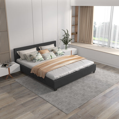 Milano Sienna Luxury Bed with Headboard (Model 2) - Charcoal No.35 - Single-1951134899348049923