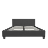 Milano Sienna Luxury Bed with Headboard (Model 2) - Charcoal No.35 - Single - 45-Degree Angle