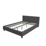 Milano Sienna Luxury Bed with Headboard (Model 2) - Charcoal No.35 - Single - Rear View