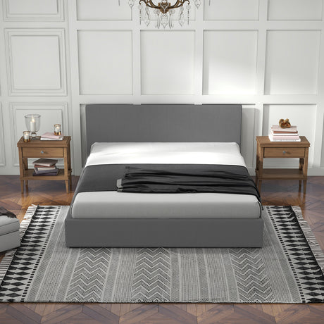 Milano Sienna Luxury Bed with Headboard (Model 2) - Grey No.28 - King Single-1951134899591319555