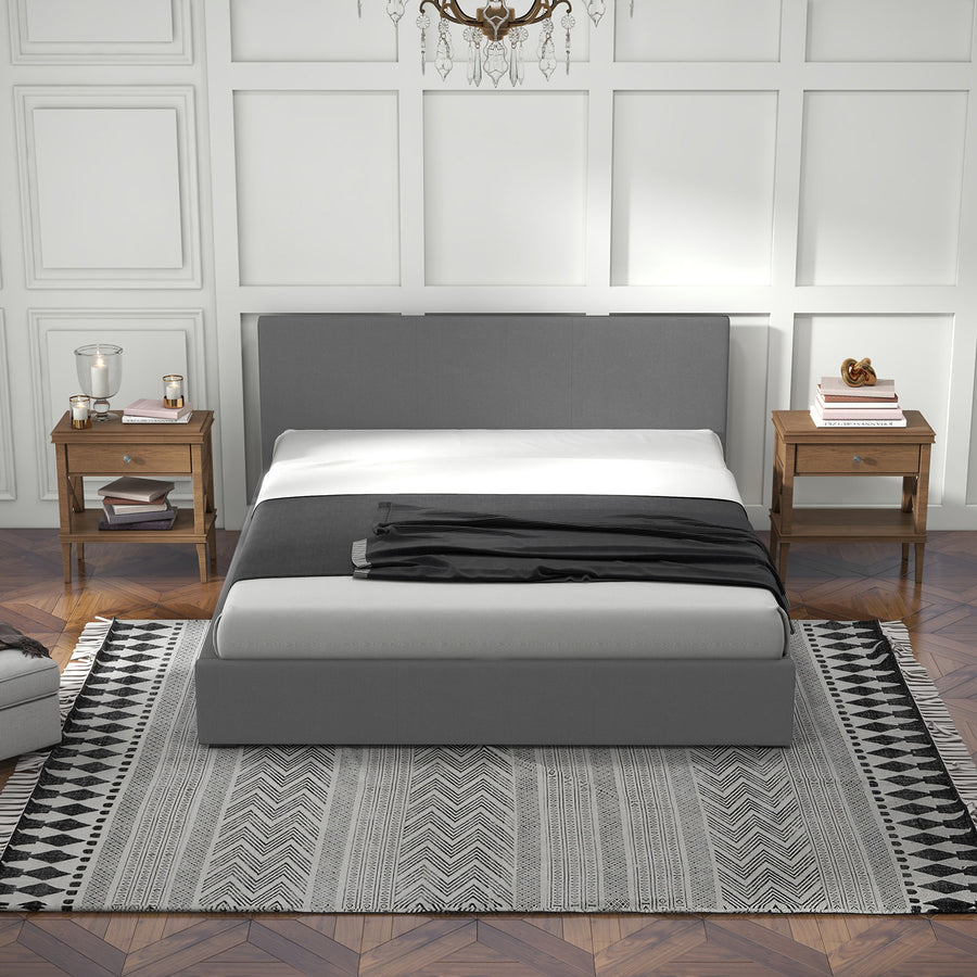 Milano Sienna Luxury Bed with Headboard (Model 2) - Grey No.28 - King Single-1951134899591319555