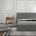 Milano Sienna Luxury Bed with Headboard (Model 2) - Grey No.28 - King Single-1951134899591319556