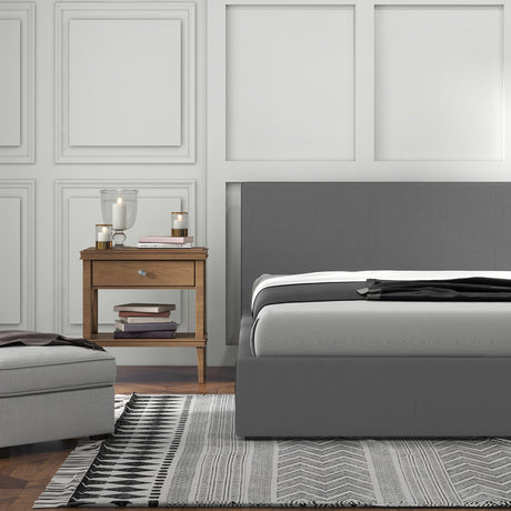 Milano Sienna Luxury Bed with Headboard (Model 2) - Grey No.28 - King Single-1951134899591319556