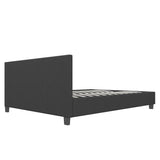 Milano Sienna Luxury Bed with Headboard (Model 2) - Charcoal No.35 - Double - Close-Up Angle