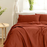 Royal Comfort - Balmain 1000TC Bamboo cotton Sheet Sets (Queen) - Cinnamon - Rear View