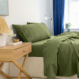 Royal Comfort - Balmain 1000TC Bamboo cotton Sheet Sets (Queen) - Olive - Front View