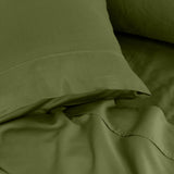 Royal Comfort - Balmain 1000TC Bamboo cotton Sheet Sets (Queen) - Olive - 45-Degree Angle