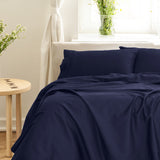 Royal Comfort - Balmain 1000TC Bamboo cotton Sheet Sets (Queen) - Royal Blue - Rear View