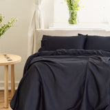 Royal Comfort - Balmain 1000TC Bamboo cotton Sheet Sets (Queen) - Charcoal - Rear View