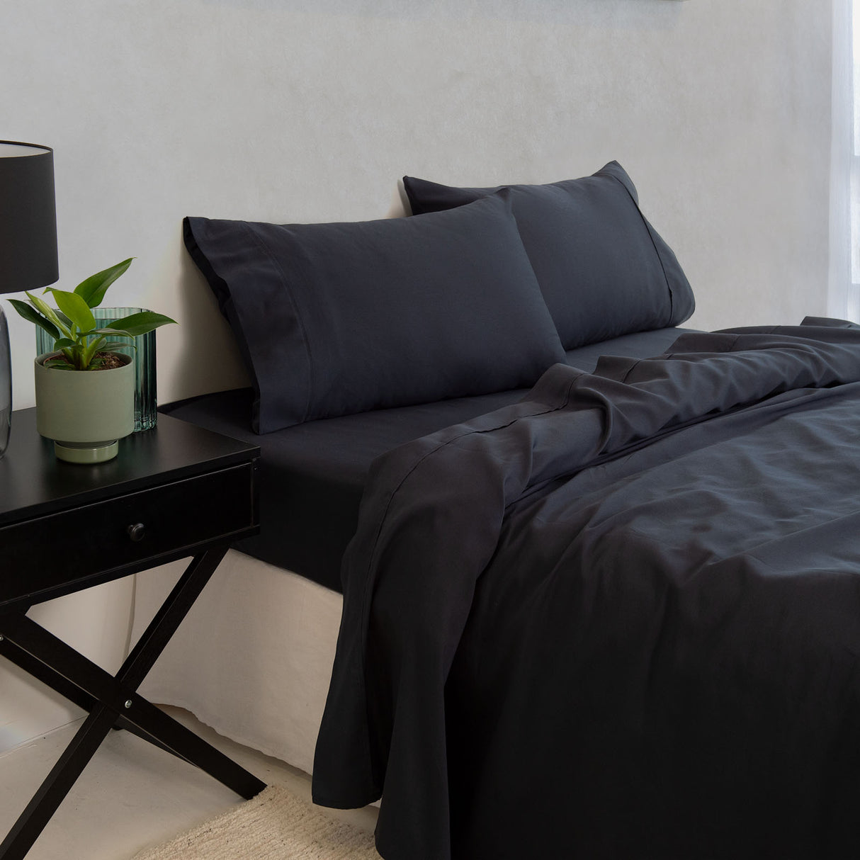 Royal Comfort - Balmain 1000TC Bamboo cotton Sheet Sets (Queen) - Charcoal-1951134878326198273