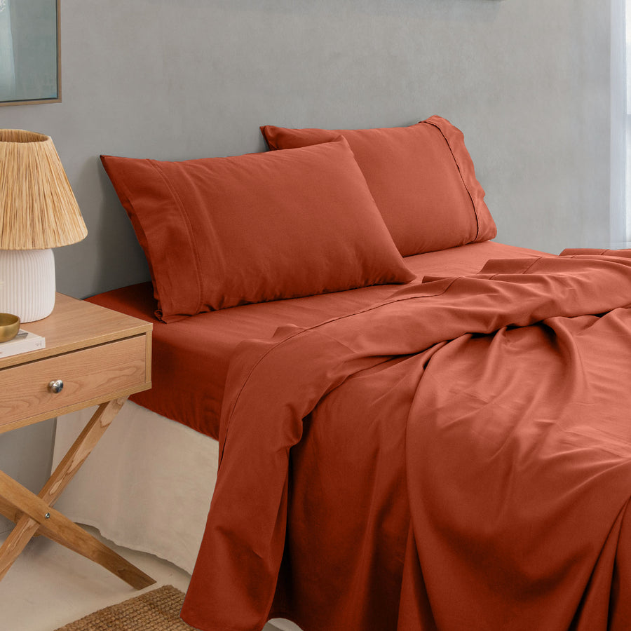 Royal Comfort - Balmain 1000TC Bamboo cotton Sheet Sets (King) - Cinnamon-1951134878531719169