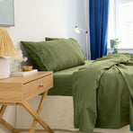 Royal Comfort - Balmain 1000TC Bamboo cotton Sheet Sets (King) - Olive-1951134878728851458