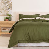 Royal Comfort - Balmain 1000TC Bamboo cotton Quilt Cover Sets (Queen) - Olive - Rear View