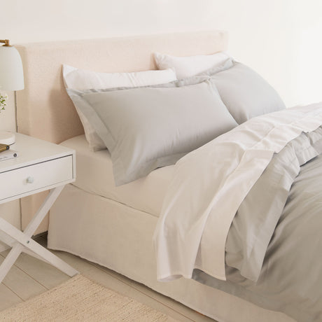 Royal Comfort - Balmain 1000TC Bamboo cotton Quilt Cover Sets (Queen) - Cool Grey-1951134829844238337