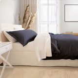 Royal Comfort - Balmain 1000TC Bamboo cotton Quilt Cover Sets (Queen) - Charcoal - Front View
