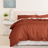 Royal Comfort - Balmain 1000TC Bamboo cotton Quilt Cover Sets (King) - Cinnamon - Close-Up Angle