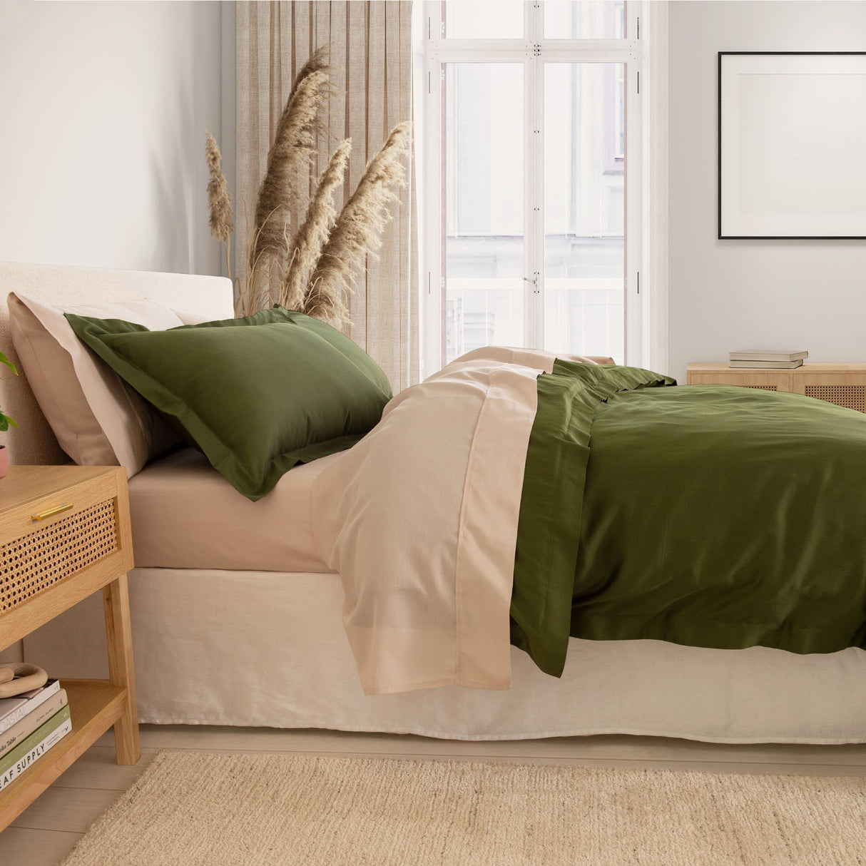 Royal Comfort - Balmain 1000TC Bamboo cotton Quilt Cover Sets (King) - Olive-1951134830389497858