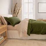 Royal Comfort - Balmain 1000TC Bamboo cotton Quilt Cover Sets (King) - Olive - Front View