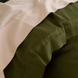 Royal Comfort - Balmain 1000TC Bamboo cotton Quilt Cover Sets (King) - Olive - 45-Degree Angle