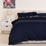 Royal Comfort - Balmain 1000TC Bamboo cotton Quilt Cover Sets (King) - Royal Blue - Close-Up Angle