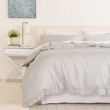 Royal Comfort - Balmain 1000TC Bamboo cotton Quilt Cover Sets (King) - Cool Grey - Close-Up Angle
