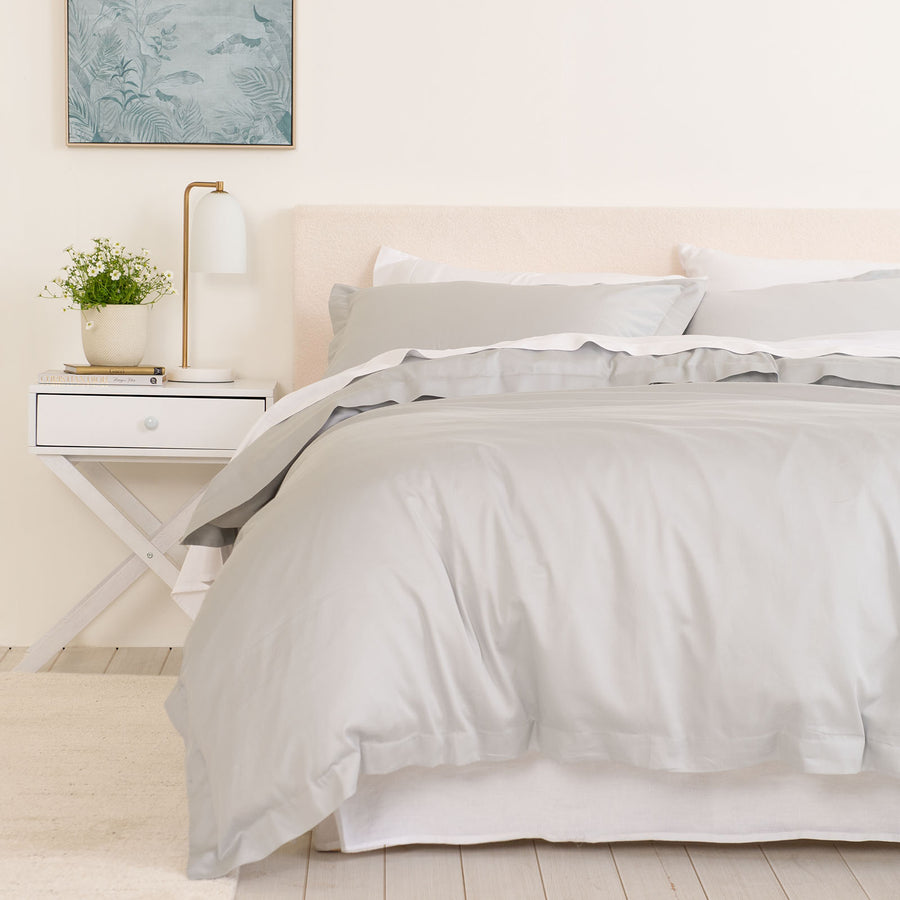 Royal Comfort - Balmain 1000TC Bamboo cotton Quilt Cover Sets (King) - Cool Grey-1951134830737625088