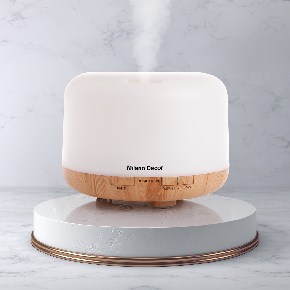 Milano Decor 500ml Aroma Mood Light Diffuser - Light Wood-1951134807115304964