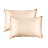 SILK PILLOW CASE TWIN PACK - SIZE: 51X76CM - Champagne Pink - Top-Down View