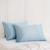 SILK PILLOW CASE TWIN PACK - SIZE: 51X76CM - Soft Blue - Low Angle