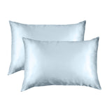 SILK PILLOW CASE TWIN PACK - SIZE: 51X76CM - Soft Blue - Top-Down View