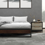 Sorrento Metal and Wood bed base - Double-1951134902615412739